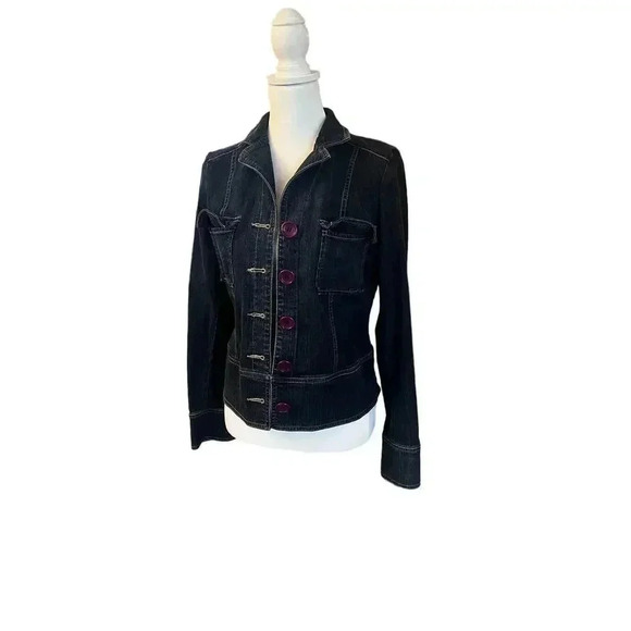 Kenneth Cole dark denim fitted jacket size 8 - Picture 1 of 8